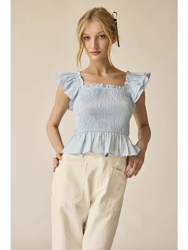 Blues Ruffle Top