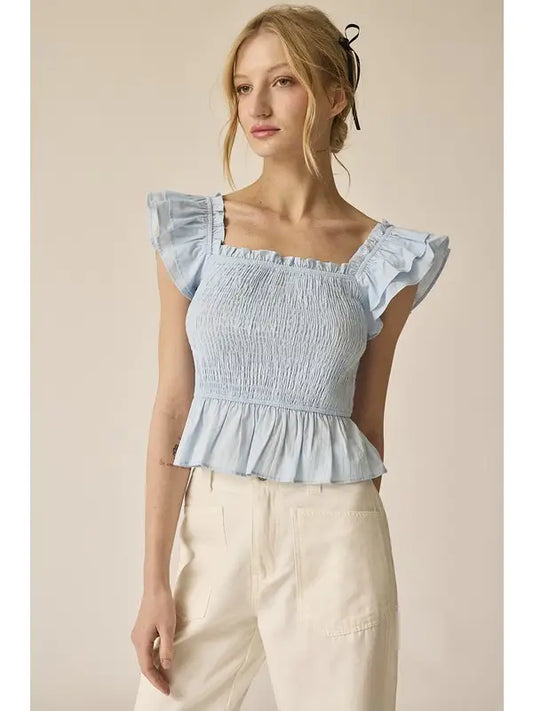 Blues Ruffle Top