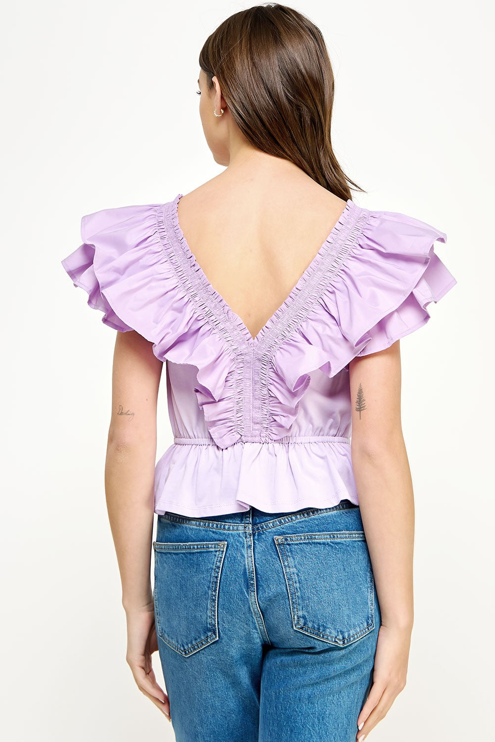 Poplin Ruffled Top